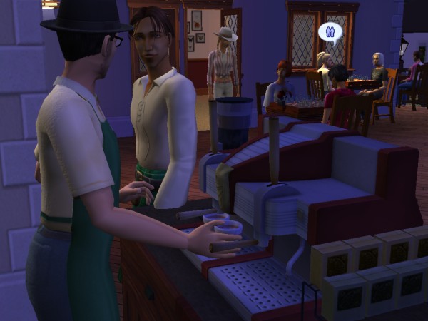 Simon as a barista