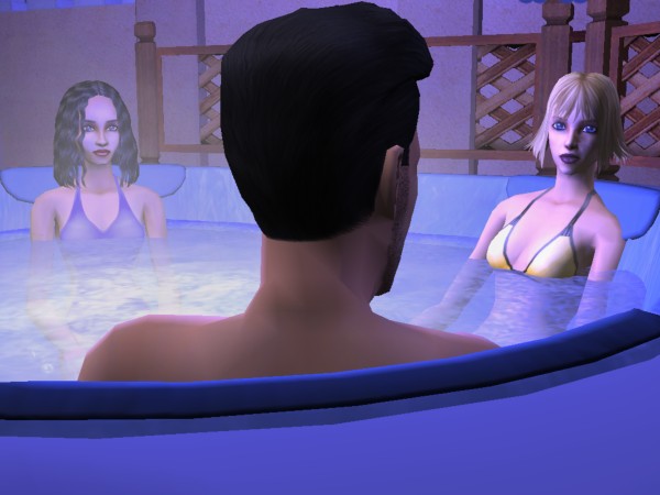 Simon in the hot tub