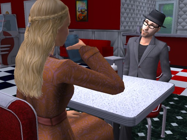 Simon and Rebecka at the diner