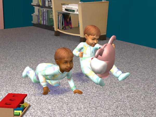 Bree and Kiara race for the bunny