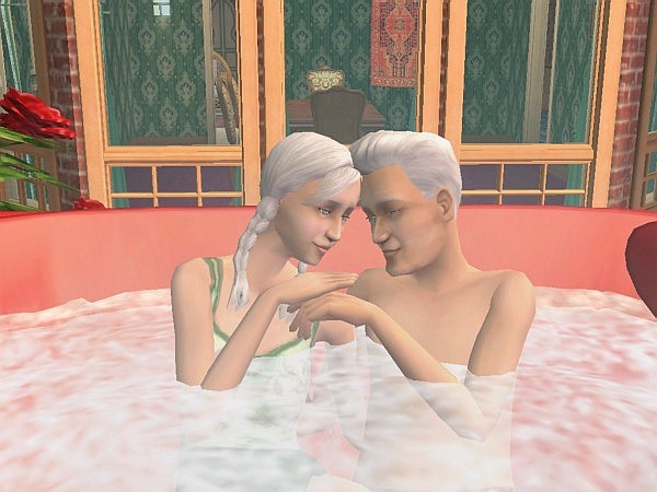 Liam and Pearline in the love tub